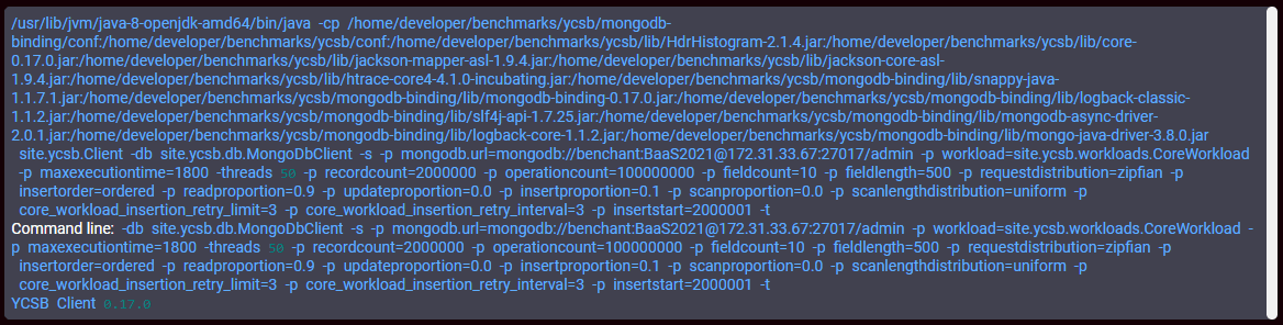 YCSB Command ARM MongoDB