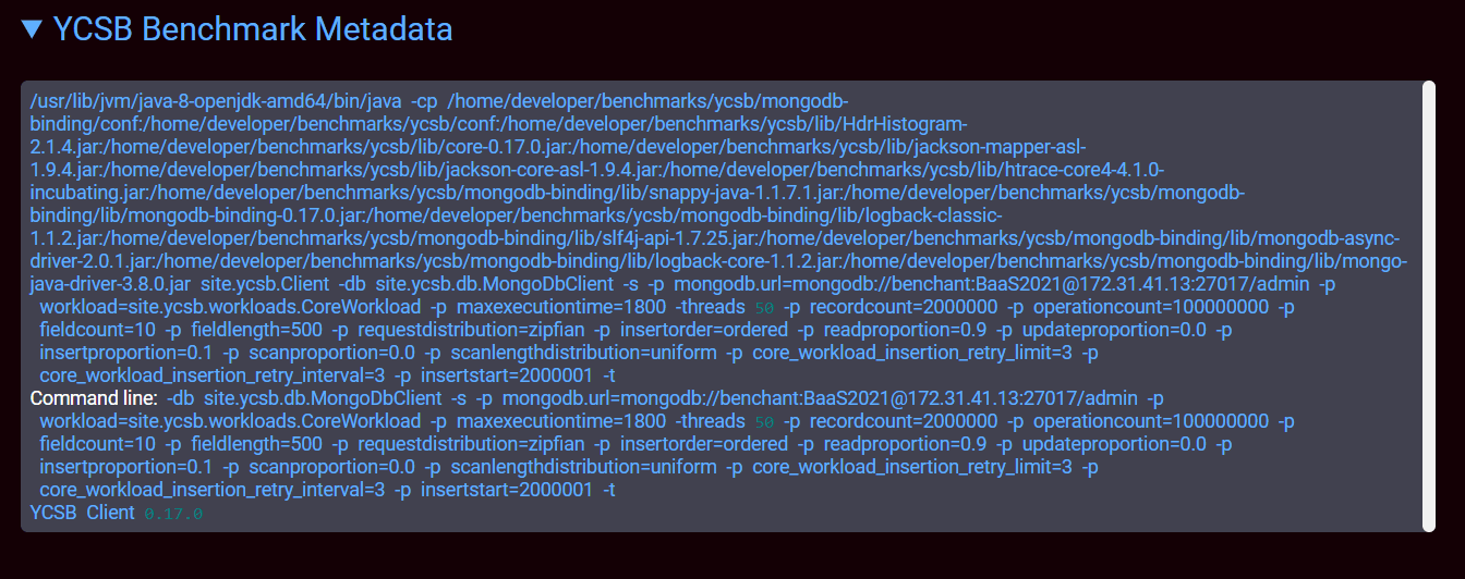 YCSB Command ARM MongoDB